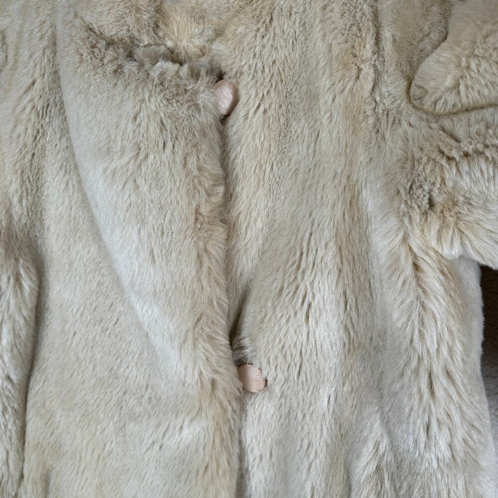 80s Vintage Jordache Faux Fur Coat Luxe Animal Preppy Mean Girls - Picture 2 of 12